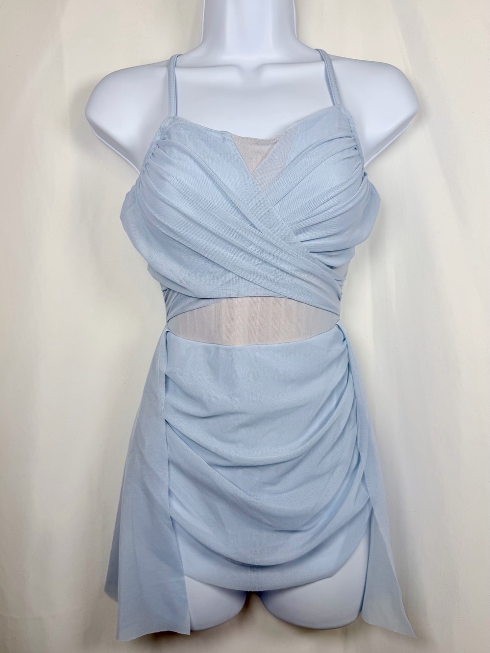 Balera Light Blue Mesh Lyrical Dance Dress Leotard Costume Girls LC Large Child